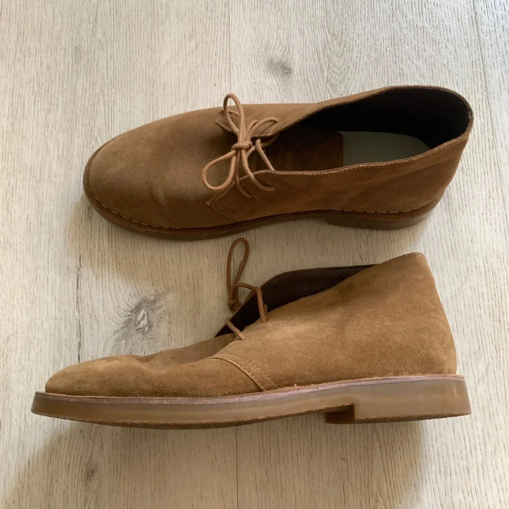 J.Crew MacAlister Mens Desert Boots‎ Tobacco Brown Suede Chukka Crepe Sole Shoes